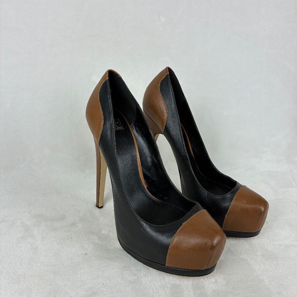 Truth or Dare Madonna Platform Stiletto Pumps Black Brown Sz 8.5 Academic Dark